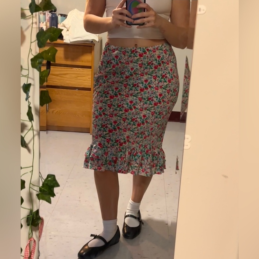 FLORAL RALPH LAUREN MIDI SKIRT